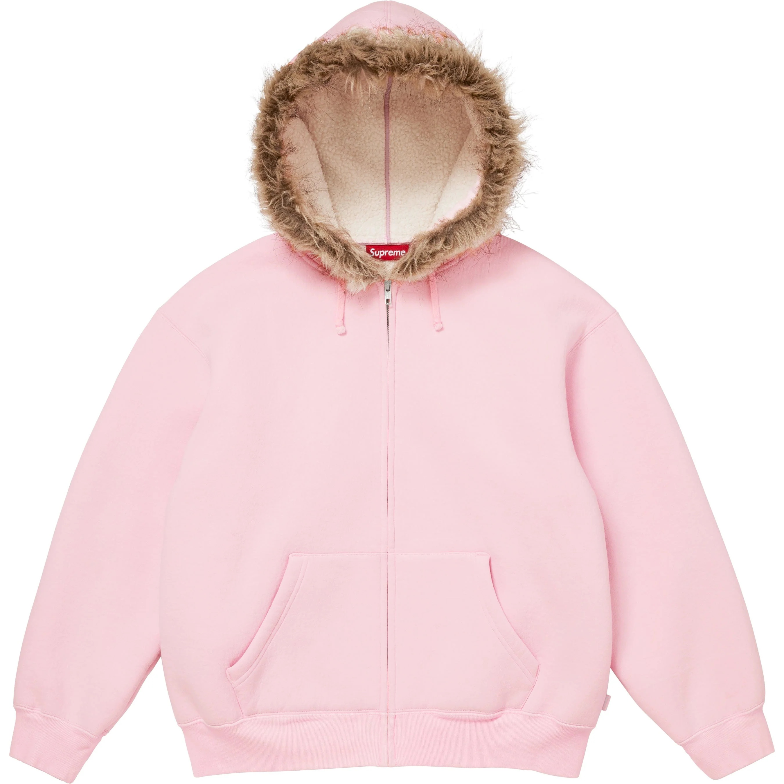 Faux Fur Zip Up Hooded Sweatshirt view 5